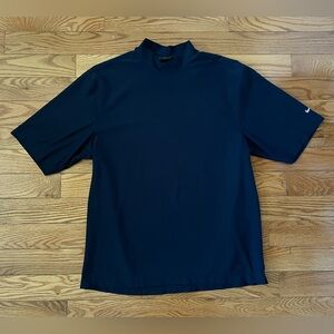 Nike Golf Mens Blue Dri-fit UV Crew Neck Short Sleeve Shirt | Medium